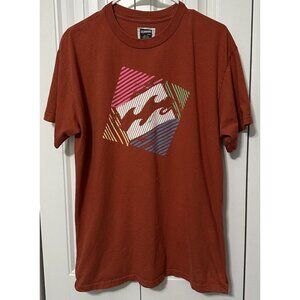 Billabong T Shirt Mens Orange Large Surfer Waves Graphic Vacation Summer